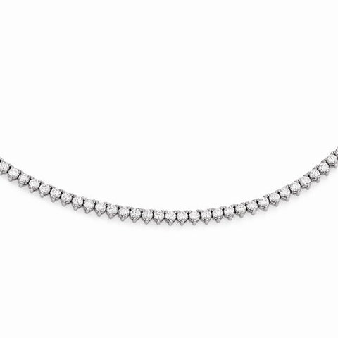 Sterling Silver Rhodium Plated CZ Necklace