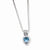 Sterling Silver Blue CZ Heart On Chain