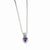 Sterling Silver Purple CZ Heart On Chain