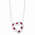 Sterling Silver Genuine Ruby & CZ Heart On Chain