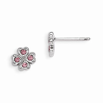 Sterling Silver Swarovski Elements Shammrock Post Earrings