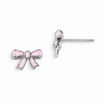 Sterling Silver Enameled Bow Post Earrings