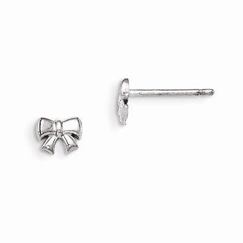 Sterling Silver Childrens Bow Post Earrings