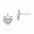 Sterling Silver Enameled Swarovski Elmts Heart Crown Earrings