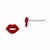 Sterling Silver Enameled Lips Post Earrings