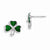 Sterling Silver Green Enameled Shammrock Post Earrings