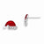 Sterling Silver Enameled Swarovski Elmts Santa Hat Earrings