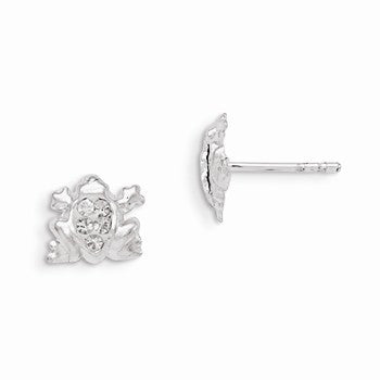 Sterling Silver Stellux Crystal Frog Post Earrings