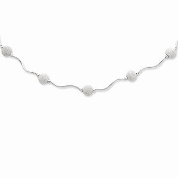 Sterling Silver Laser Beaded Necklace