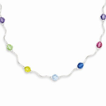 Sterling Silver Multi Swarovski Elements Necklace