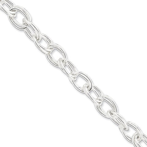 Sterling Silver Polished Fancy Link Toggle Bracelet
