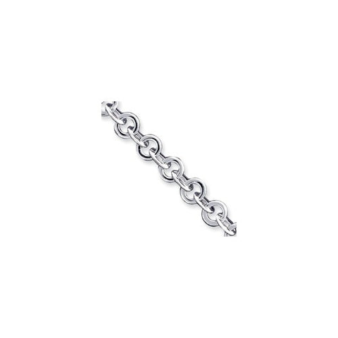 Sterling Silver Polished Fancy Link Toggle Bracelet