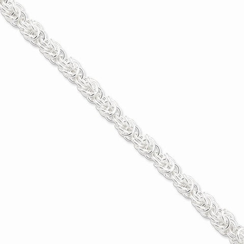 Sterling Silver Polished Fancy Link Toggle Bracelet
