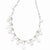 Sterling Silver FW Cultured Button Pearl, Crystal Necklace