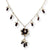 Sterling Silver Freshwater Cultured White Pearl and Garnet Necklace