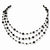 Sterling Silver Onyx, Quartz, Black Beaded Necklace