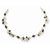 Sterling Silver FW Cultured White Pearl & Black Crystal Necklace