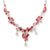 Sterling Silver Cherry, Rose, Strawberry Quartz Necklace