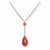 Sterling Silver Cherry Quartz Teardrop Necklace