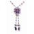 Sterling Silver Double Strand Lavender, Cherry, Blue, Amethyst Necklace