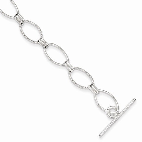 Sterling Silver Polished Fancy Link Bracelet