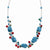 Sterling Silver Dyed Howlite, Turquoise, Red Coral Necklace