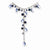 Sterling Silver Blue Crystal & Sodalite Drop Dangle Necklace