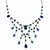 Sterling Silver Blue Goldstone, Blue Crystal, FW Cultured Pearl Necklace