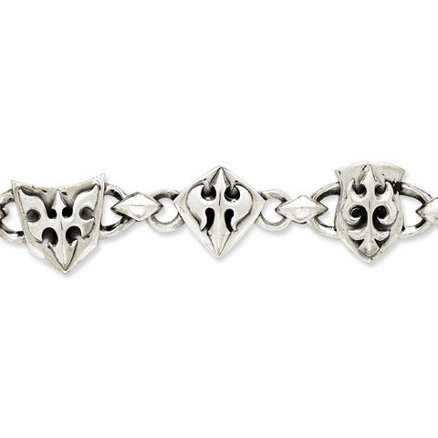 Sterling Silver Gothic Shield Bracelet