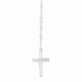 Sterling Silver Polished Rosary Necklace