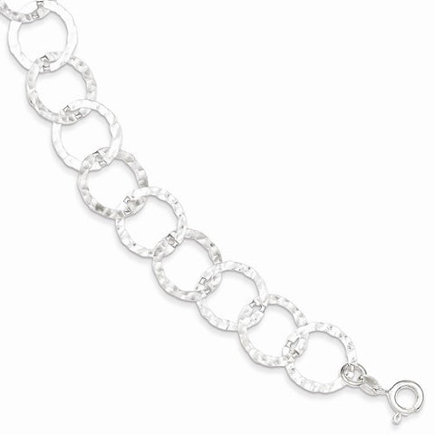Sterling Silver Fancy Hammered Bracelet