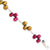 Sterling Silver Gold En & Purple Cultured Pearl Bracelet