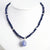 Sterling Silver Blue Agate, Dark Blue Cultured Pearl Necklace