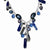 Sterling Silver Blue Sandstone, Dark Blue Cultured Pearl Necklace