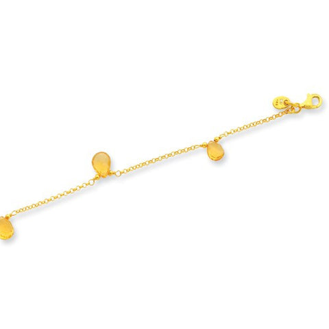 Sterling Silver Lemon & Smokey Crystal Bracelet