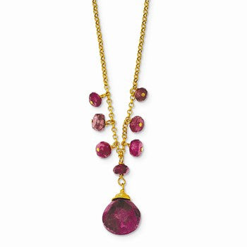 Sterling Silver & Vermeil Ruby Necklace
