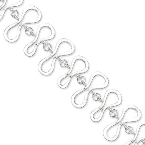Sterling Silver Polished Fancy Link Bracelet