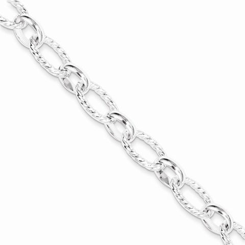 Sterling Silver Polished Fancy Link Bracelet