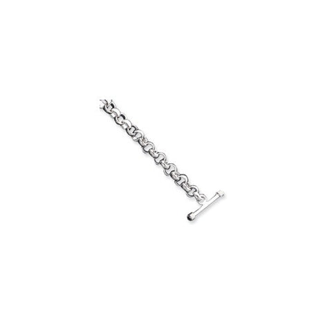 Sterling Silver Polished Fancy Link Bracelet