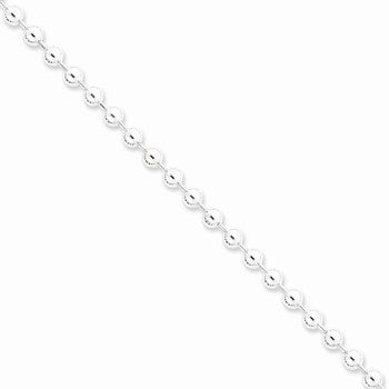 Sterling Silver Hollow Polished Fancy Beaded Necklace