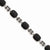 Sterling Silver Fancy Polished Antiqued Onyx Marcasite Bracelet