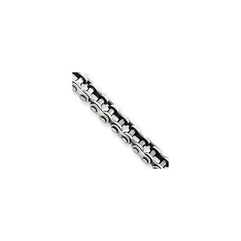 Sterling Silver Antiqued Bike Chain Link Bracelet