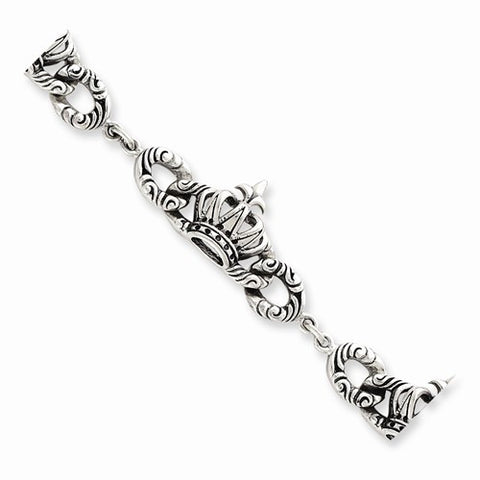 Sterling Silver Crown Bracelet