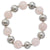 Sterling Silver Rose Qtz Freshwater Cultured Silver Pearl Stretch Bracelet