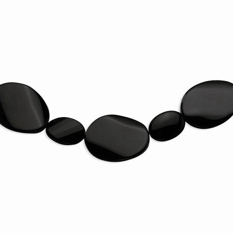 Sterling Silver Black Agate, Sardonyx, Faceted Crystal Bead Necklace