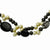Sterling Silver Black Agate, Zebra , FW Cultured Pearl Necklace