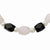 Sterling Silver FW Cultured Pearl, Rose Quartz & Black Agate Necklace