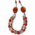 Sterling Silver Carnelian, Red Coral, Red Zebra  Necklace