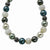 Sterling Silver Botswana Agate, Zebra , Simulated Pearl Necklace