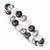 8-8.5Mm Freshwater Cultured White/Platinum/Black Stretch Bracelet